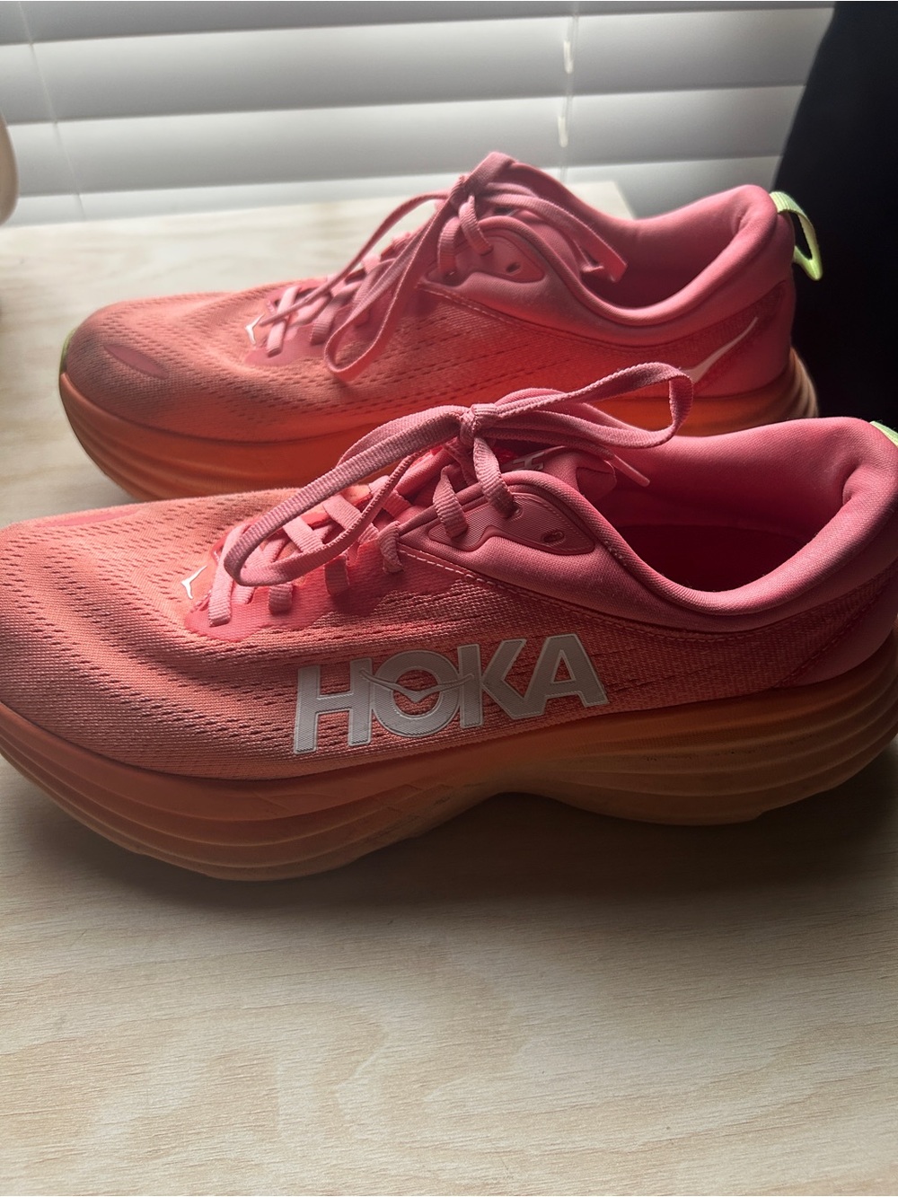 HOKA Women's Pink Road-Ready Running Shoes Bondi 8